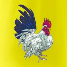 Kohút kreslený biely