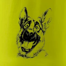 Čiernobiela karikatúra Nemecký ovčiak