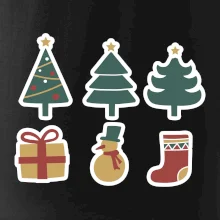 Vianočná sada - stromčeky a darčeky