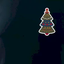 Folklór na prsníku vianočný stromček