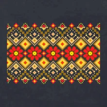 Ukrajinský vzor - Červené kvety