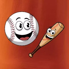 Parové tričko - baseballová raketa a loptička