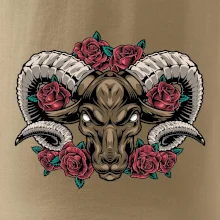 Hlava barana s ružami