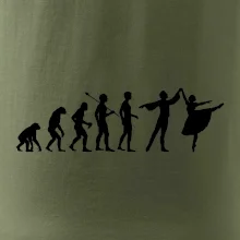 Evolúcia tanec - muž a žena so sukňou