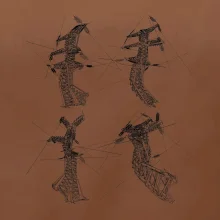 Skrútený stožiar vysokého vedenia