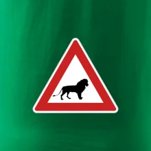 Dopravná značka - Pozor lev Dopravná značka - Pozor lev