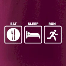 Eat sleep run štvorce