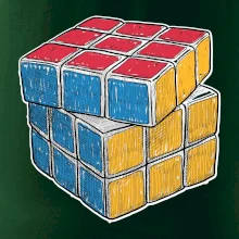 Rubikova kocka kreslená