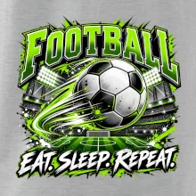 Futbalová lopta a štadión eat sleep repeat