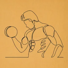 Fitness muž jedným ťahom