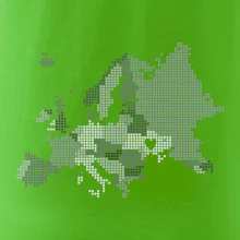 Mapa Európy - srdce v Ukrajine