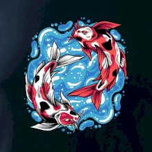 Yin & Yang Koi kapor - červený Yin & Yang Koi kapor - červený