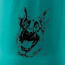 Čiernobiela karikatúra Nemecký ovčiak