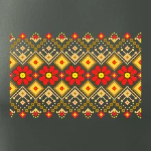 Ukrajinský vzor - Červené kvety