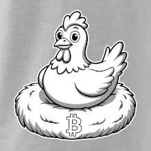 Kurča sediace na bitcoinovom hniezde