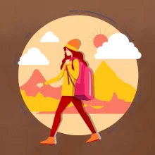 Farebný párový motív na hory