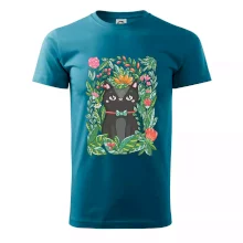 Mačka s kvetmi maľované