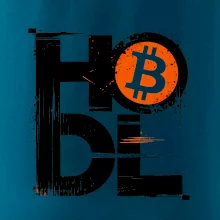 Hodl velký nápis a logo BTC