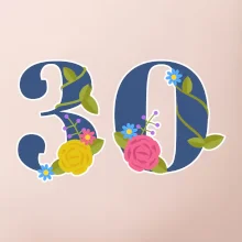 Kvetinové číslo kreslené - 30