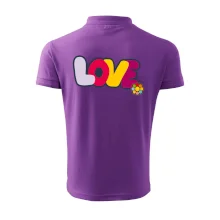 Love nápis s kvetinou