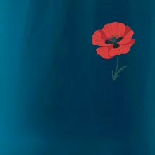 Vlčí mak kreslený na prsníku