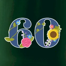 Kvetinové číslo kreslené - 60