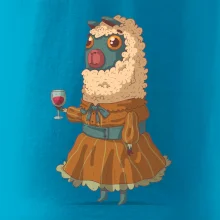 Alpaka s vínom žena Alpaka s vínom žena