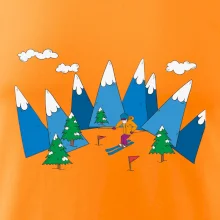 Lyžiar a farebné hory