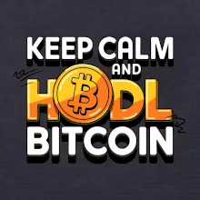 3D nápis Keep Calm and HODL Bitcoin