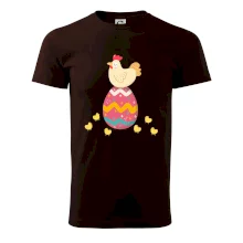 Sliepka sediaca na veľkonočnom vajci