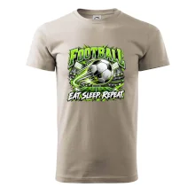 Futbalová lopta a štadión eat sleep repeat