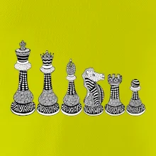Šachové figúrky v rade - kreslené