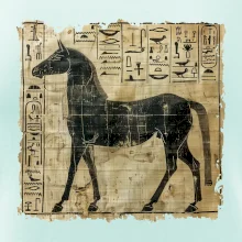 Egyptské hieroglyfy kôň