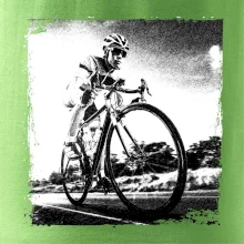 Cyklista čiernobiela cesta