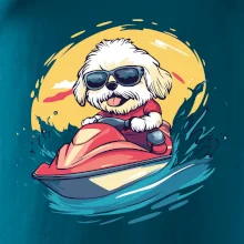 Lhasa Apso na vodnom skútri