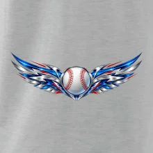 Baseballový míček s kovovými křídly