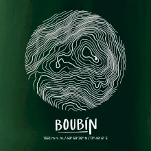Boubín - vrstevnice v kruhu