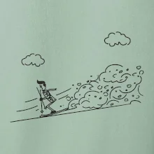 Kreslený lyžiar na horách