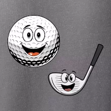 Parové tričko - Golfová palica a loptička