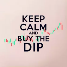 Zelenočervený graf Keep Calm and Buy the Dip