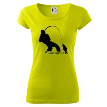 Rybár ťahajúce rybu