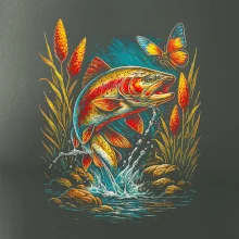 Obrázok pstruh a motýľ