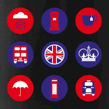 Anglicko symboly v kruhoch