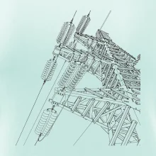 Nákres stožiara vysokého napätia Nákres stožiara vysokého napätia