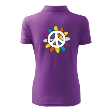 Peace symbol s kreslenou kvetinou