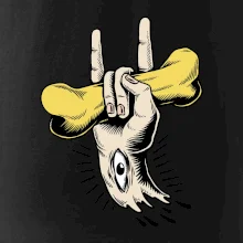 Rocková ruka kosť a oko Rocková ruka kosť a oko