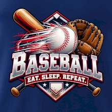 Baseballová pálka s rukavicou eat sleep repeat