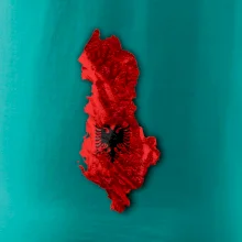 Mapa Albánsko reliéf hôr