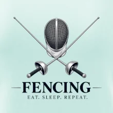 Šermířská maska se zkříženými kordy eat sleep repeat