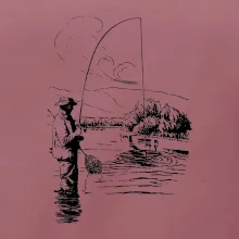 Kreslený rybár s podberákom